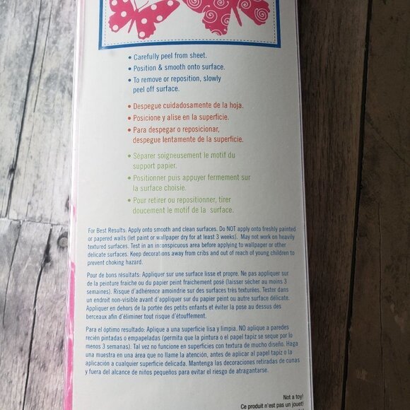 RoomMates Peel & Stick Wall Decals Flocked Butterflies In Pink - Picture 5 of 5